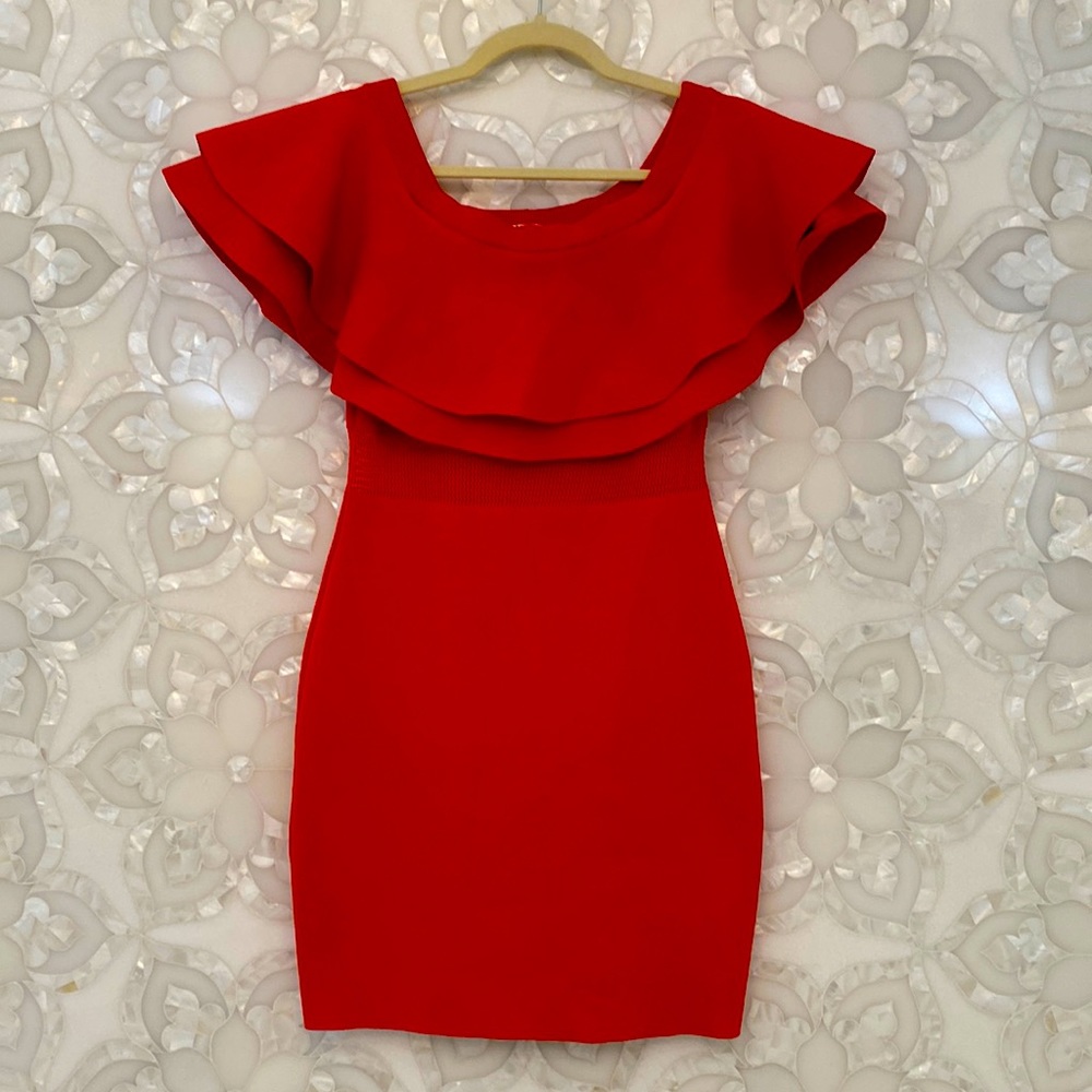 Endless Rose Red Off-the-Shoulder Bodycon Dress Size M